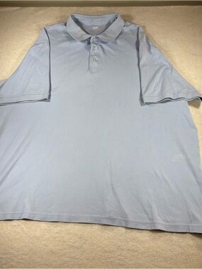 Lands’ End Light Blue Traditional Fit Short Sleeve Cotton Polo Shirt Size 4XLT